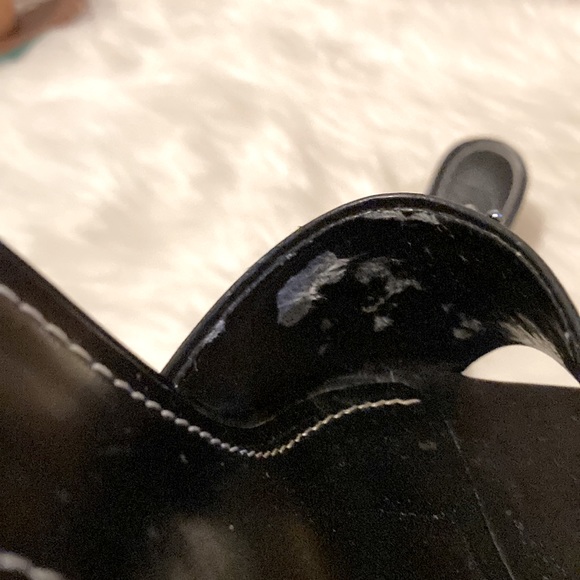 Arturo Chiang Square Toe Leather Wedge Slides GUC SZ 8 1/2 - Picture 9 of 10